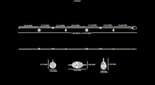 Multi Rose Cut Diamond Chain Bracelet