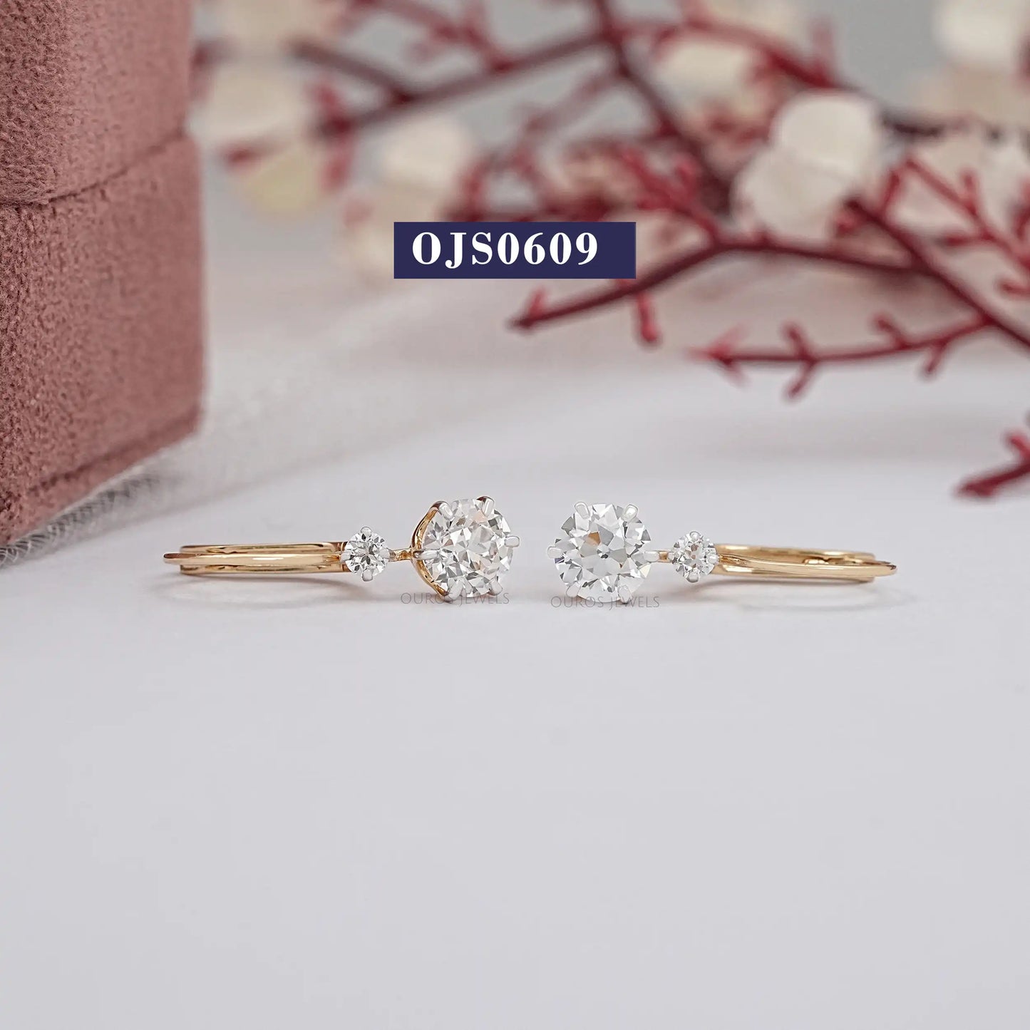 OEC Round Lab Diamond Lever Back Earrings