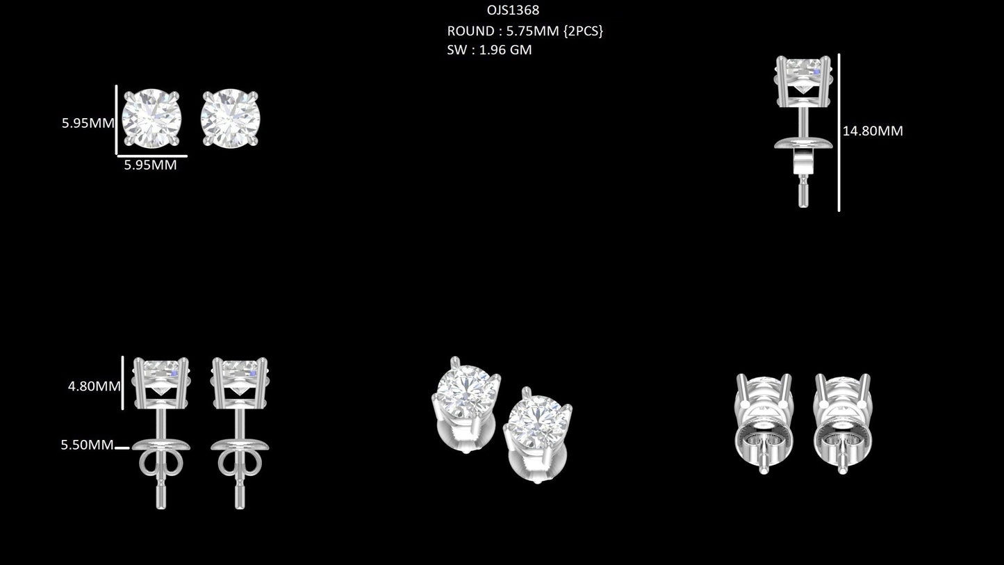 Round Diamond Stud