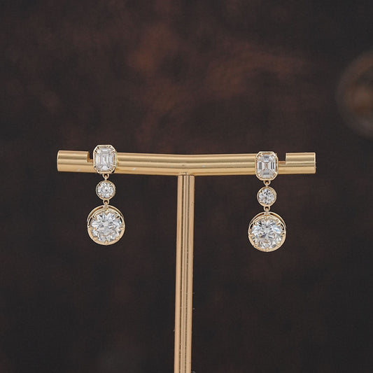 Old Cut Diamond Dangle Drop Earrings