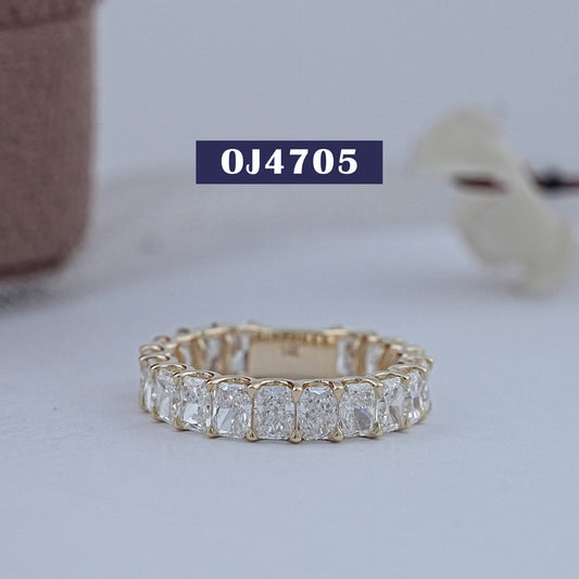 Radiant Cut Lab Diamond Wedding Band