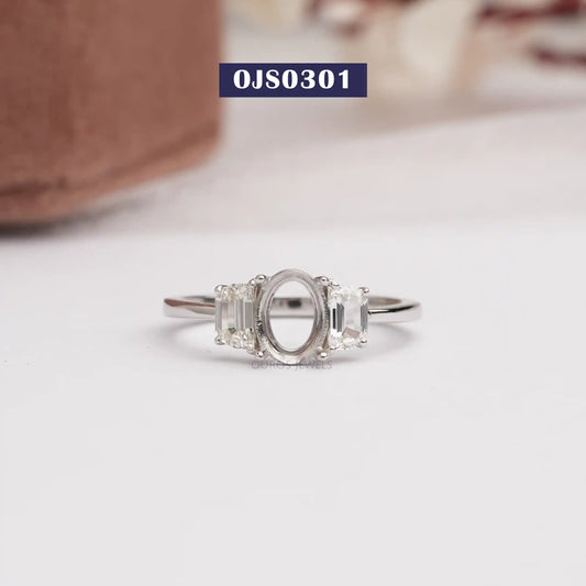 Step  Cut Half Moon  Semi  Mount Ring