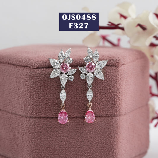 Multi Shape Color Diamond Earrings