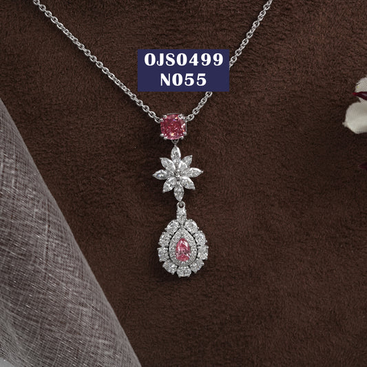 Pink Pear Cut Diamond Pendant