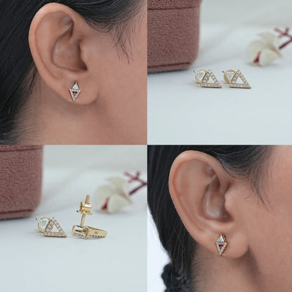 Classic Lab Grown Diamond Triangle Stud