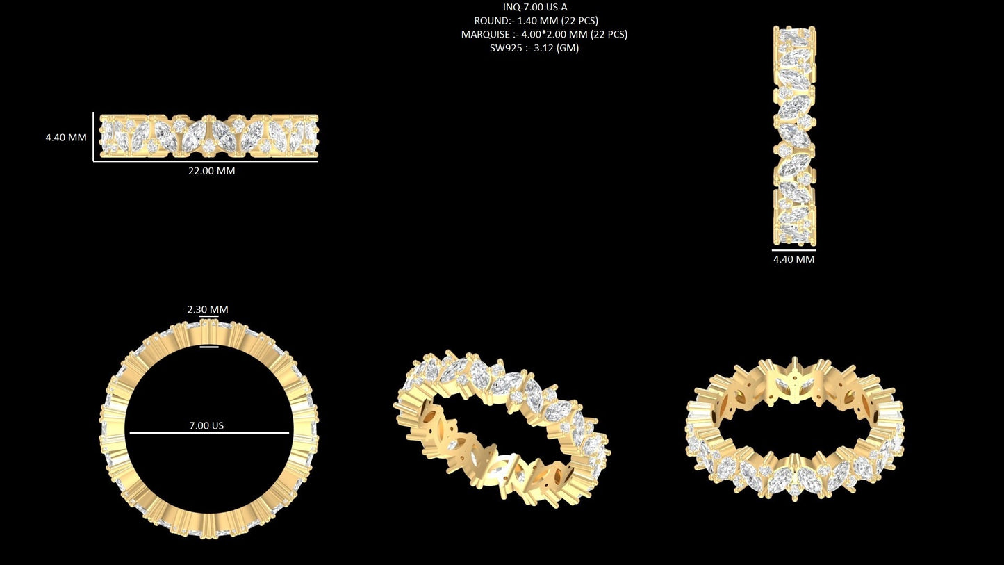 Marquise And Round Diamond Eternity Band