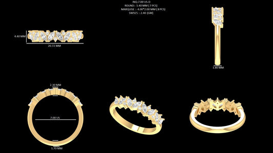 Marquise And Round Diamond Anniversary Band