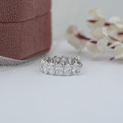 Oval Cut Diamond Half Eternity Band