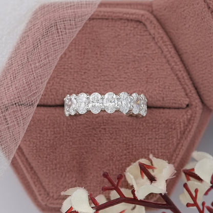 Oval Cut Diamond Half Eternity Band