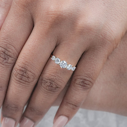 Round Diamond Five Stone Wedding Ring