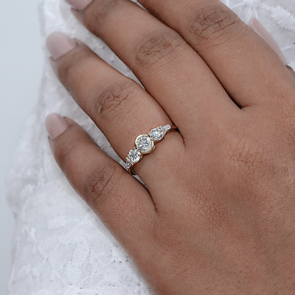 Tapered Baguette And Round Cut Wedding Ring