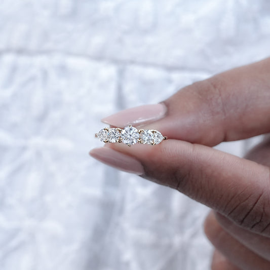 Heart And Round Diamond Engagement Ring