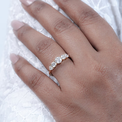 Heart And Round Diamond Engagement Ring