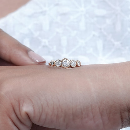 Round And Pentagon Five Stone Ring