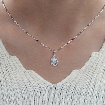 Pear Lab Dimond Halo Pendant