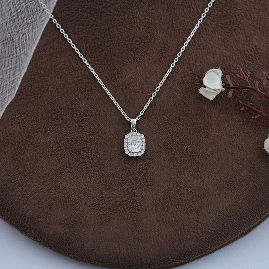 Cushion Cut Halo Diamond Pendant