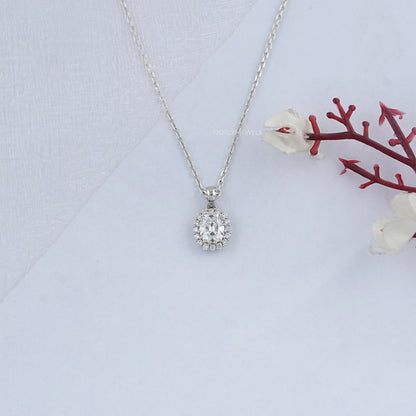 Old Mine Cushion Cut Halo Pendant