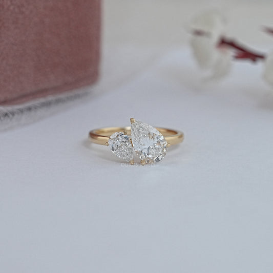 Pear Cut Lab Grown Diamond Toi Et Moi Ring