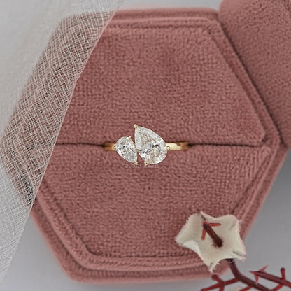 Pear Cut Lab Grown Diamond Toi Et Moi Ring