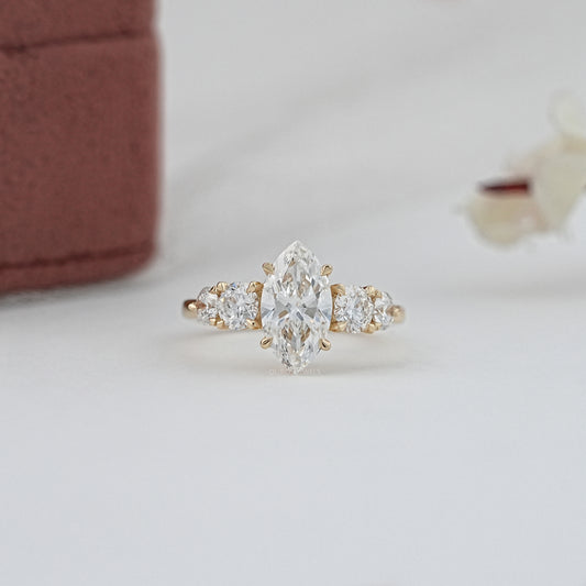 Marquise And Round Diamond Five Stone Ring
