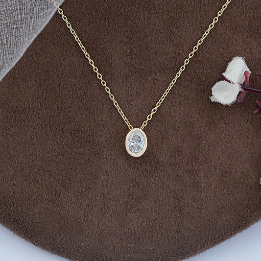 Oval Cut Bezel Set Pendant