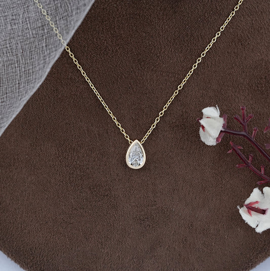 Pear Cut Bezel Set Pendant