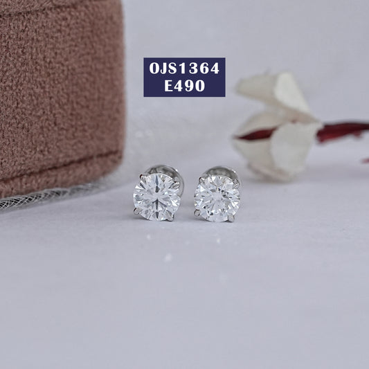 Round Cut Lab Grown Diamond Stud
