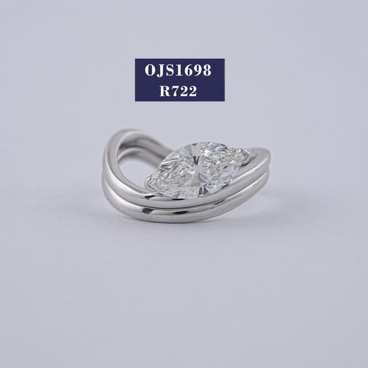 Marquise Cut Lab Diamond Chevron Ring