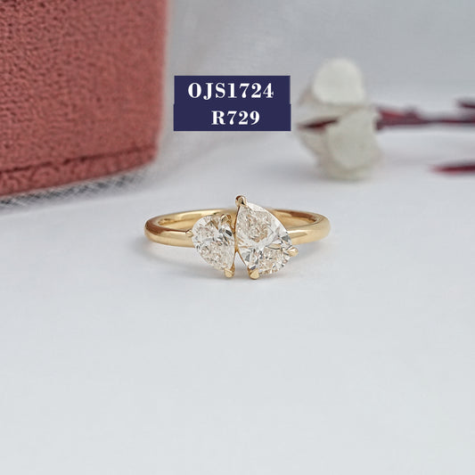 Pear Cut Toi Et Moi Lab Diamond Ring