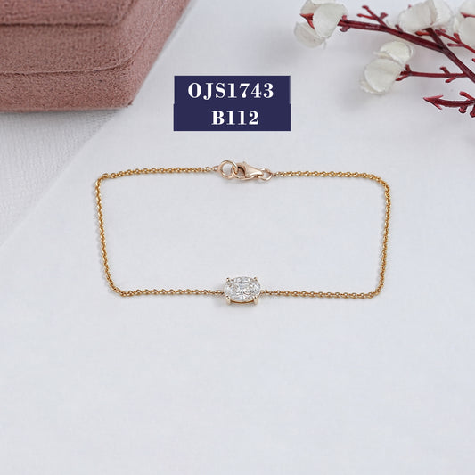 Oval Cut Lab Diamond Solitaire Bracelet