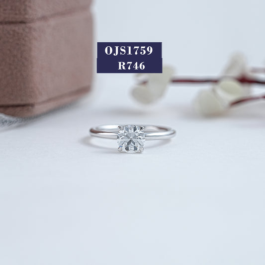 OEC Round  Lab Diamond Solitaire Ring