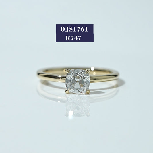Old Mine Cushion Diamond Solitaire Ring