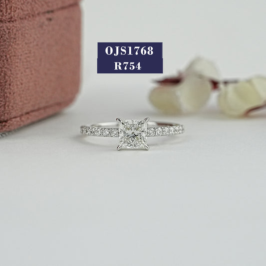 Princess Cut Solitaire Diamond Accent Ring