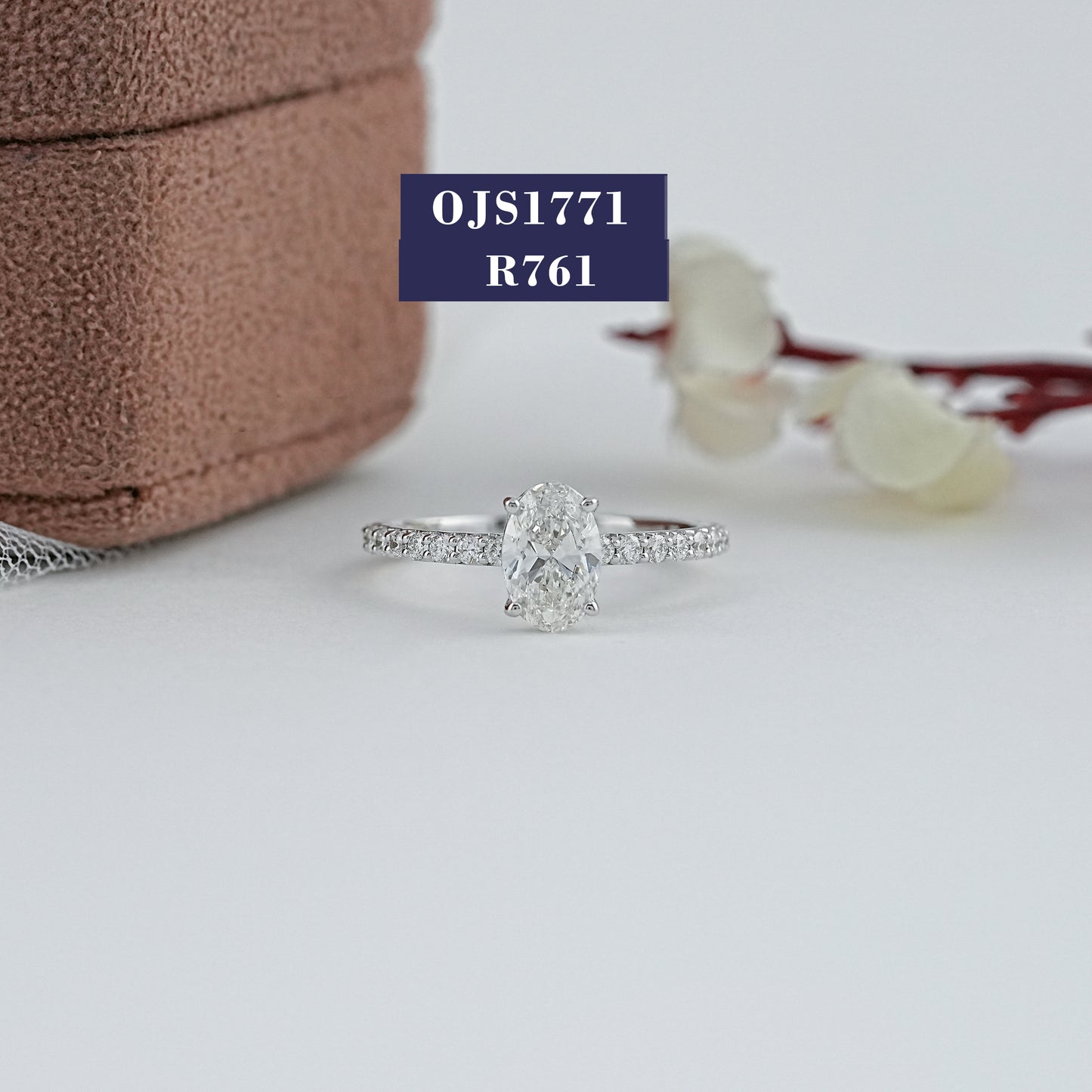 Old Mine Cushion  Solitaire Accent Ring