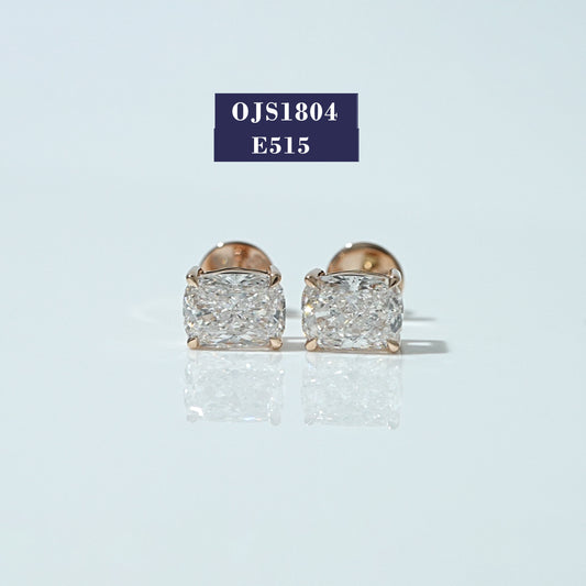 Cushion Cut Lab Diamond Solitaire Studs