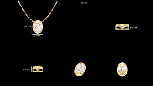 Oval Cut Bezel Set Pendant