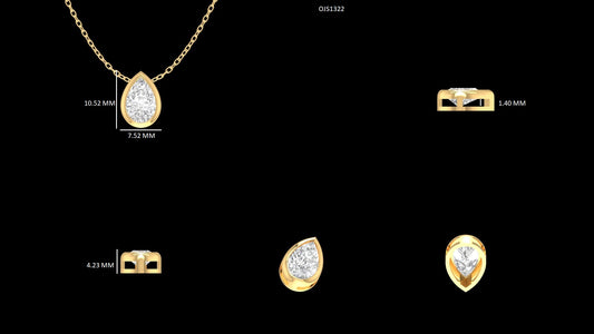 Pear Cut Bezel Set Pendant