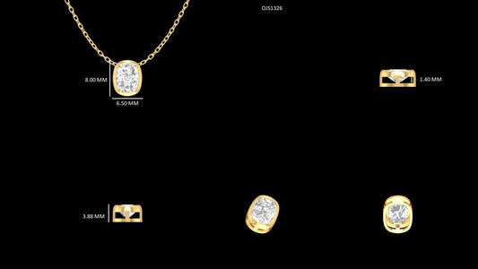 Cushion Cut Bezel Set Pendant