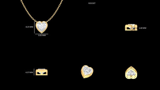 Heart Cut Lab Diamond Bezel Set Pendant