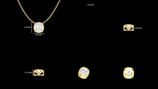 Old Mine Cushion Cut Bezel Set Pendant