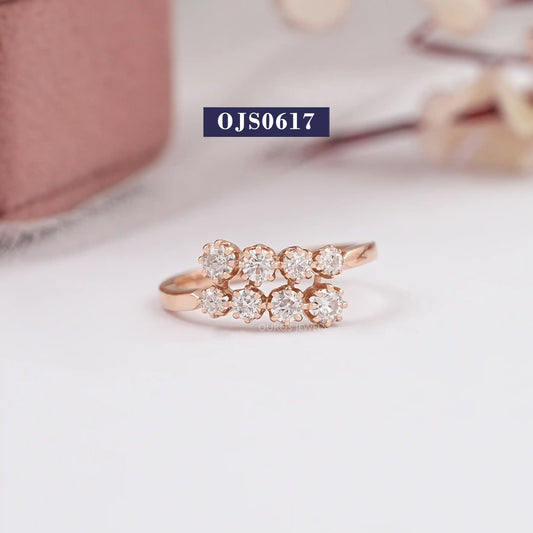 Old European Round Cut Bypass Engagement Ring