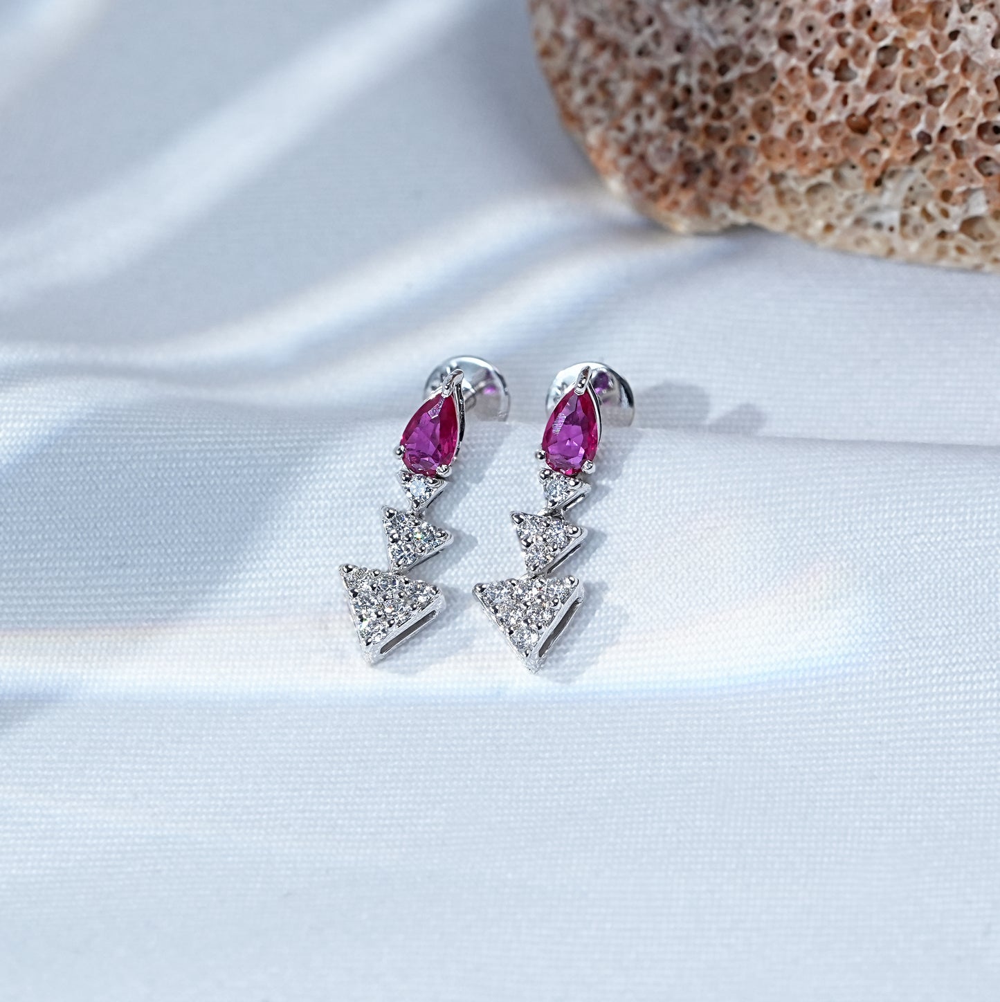 Pear Gemstone Dangle Earrings