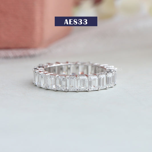 Emerald  Cut  Diamond  Eternity  Wedding  Band