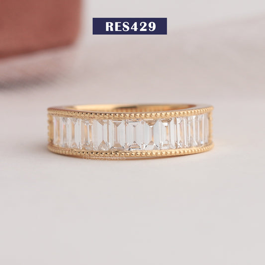 Yellow Gold Baguette Cut Diamond Band