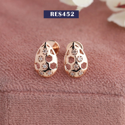 Rose Gold  Pear Shape  Lab Diamond  Stud