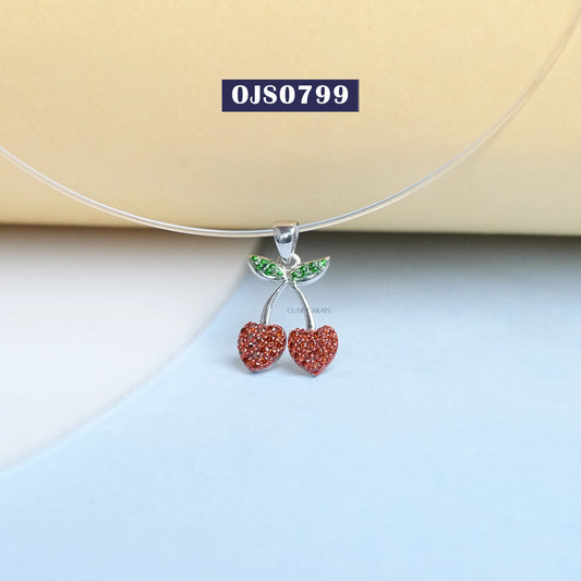 Round Cut Color Diamond Cheery Pendant
