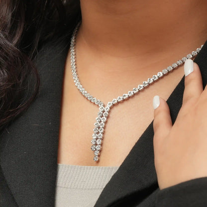 Round  Cut Lab Grown  Diamond  Party Wear Necklace