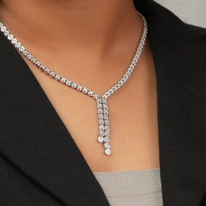 Round  Cut Lab Grown  Diamond  Party Wear Necklace