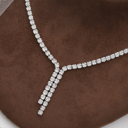 Round  Cut Lab Grown  Diamond  Party Wear Necklace