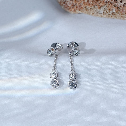 Round Lab Diamond Dangle Earrings